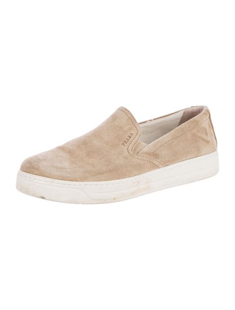 prada suede slip on sneaker|Prada leather sneakers women's.